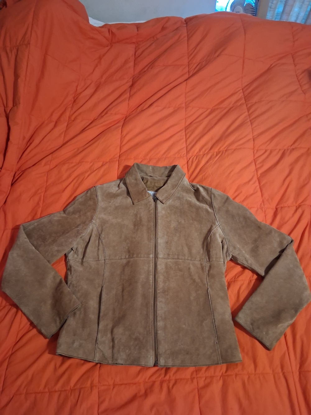 Wilson’s Vintage Leather Car Coat M. Julian Suede Zip Up & Pockets Tan - Picture 3 of 8